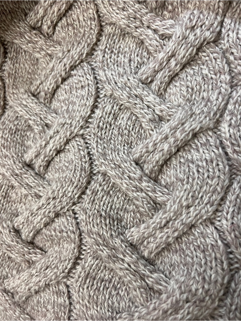 ARAN SWEATER MARKET Super Soft Chunky Cable Cowl Neck Sweater Lg Toasted Oat - Picture 7 of 10